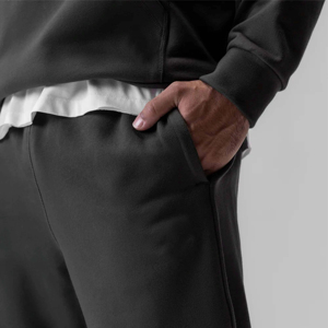Men's Brown Cotton Sweatpants <b>Elastic</b> Waist Drawstring Casual Joggers Side Pockets Midweight Autumn Wear - Product Image 6