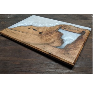 Juego de cocina de resina epoxi blanca con tabla de madera para cortar queso, utensilios de cocina de tamaño personalizado de buena calidad, precio barato - Product Image 5