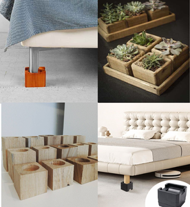 Rehausseurs de meubles ronds en bois durables, antidérapants, faciles à nettoyer, protection du sol, espace de rangement supplémentaire, imperméables et écologiques - Product Image 3