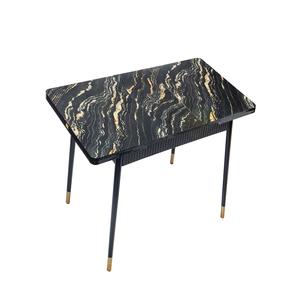 Mesa de Comedor Extensible con Tapa de Vidrio Templado, 6 Sillas, Diseño Moderno, Patas de Metal Resistentes, Uso Económico en el Hogar y Restaurantes - Product Image 2