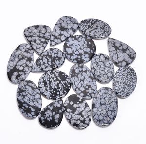 Cuentas Redondas Sueltas de Obsidiana Copo de Nieve, Piedra de Cristal de Ópalo Natural para la Fabricación de Joyas - Product Image 3