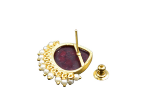 Joyería de buena calidad pintada a mano, pendiente de piedra chapado en oro, accesorios de joyería de moda para niñas y mujeres - Product Image 2