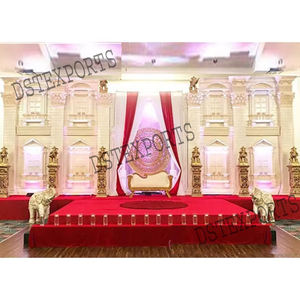Conjunto de escenario de Marco trasero de ventana de boda tradicional, escenario de boda de aspecto majestuoso moderno, escenario de aumento de boda asiático - Product Image 1