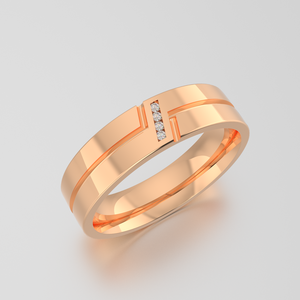 ความกว้าง5มิลลิเมตรร่อง925เงินสเตอร์ลิงกุหลาบชุบทองแหวนคู่ - Product Image 3