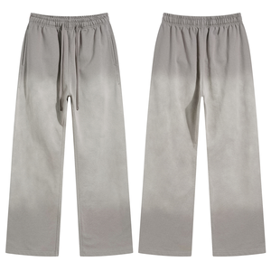 Unisexe personnalisé décontracté coton polaire acide lavé Joggers ample Baggy large jambe droite évasée cordon surdimensionné élastique - Product Image 2