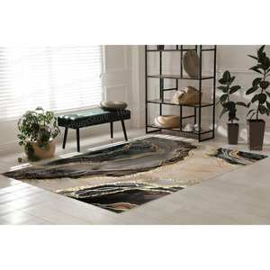 Gold Marble Printed <b>Rug</b> - Luxury, Modern, and Versatile Home Decor,Nonwoven Thin <b>Rug</b> - Product Image 5