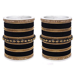 Brazalete de cristal de terciopelo para mujeres y niñas, joyería de lujo, diseño Original, conjuntos de Churiyan de cristal de terciopelo - Product Image 2