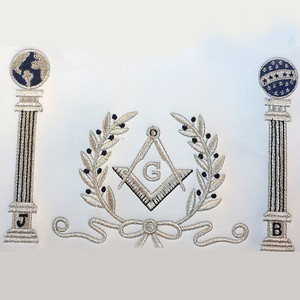 Tablier de décoration maçonnique brodé de haute qualité Votre propre conception Tablier de maître maçonnique - Product Image 3
