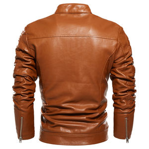 Chaqueta de Cuero Genuino de Cordero de Alta Calidad para Hombre, Estilo Desgastado para Invierno, Precio al por Mayor - Product Image 4