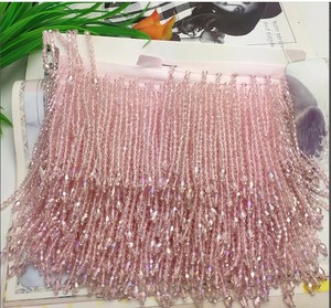 WholeHandmade 90cm Long 3.6-4inch Wide Crystal Beads <b>Beaded</b> Fringe 10 Different Colors in Sale 5yards/lot Bead - Product Image 1