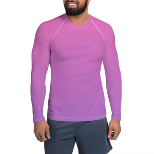 Rashguard à manches longues uni de qualité supérieure pour hommes, respirant, élégant, rashguard de haute qualité, vêtements d'entraînement athlétique pour hommes - Product Image 1