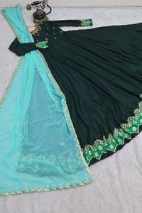 ชุด Georgette Dupatta ครบชุดพร้อมกางเกงพร้อมสวม ชุดปาร์ตี้เย็บเต็มชุดเดรสสีสวยงาม - Product Image 5