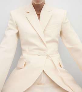 Blazer Elegante para Mujer, Estilo Profesional de Oficina, Corte Entallado, Manga Larga, Ropa de Negocios Moderna y Elegante, Terciopelo, Botón Único, Atuendo Diario - Product Image 4