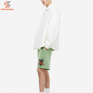 Pantalones Cortos Deportivos para Hombre, Ligeros, para Invierno, Cintura Elástica, Bolsillos, Estampado Sólido, para Entrenamiento, Gimnasio, 100% Algodón - Product Image 4