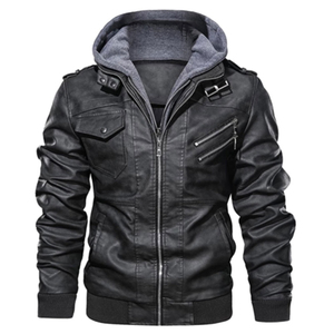 Durable Stylish Windproof Waterproof Breathable Eco-Friendly <b>Men's</b> High Quality Genuine Cow Leather Canvas Jacket <b>All</b> Seasons - Product Image 4