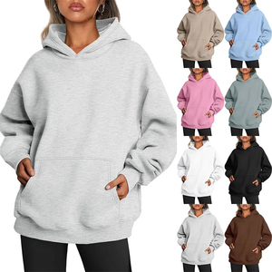 Pull à capuche surdimensionné en polaire épaisse unisexe avec logo personnalisé Cordon de tirage long brodé de conception unie et lourde pour hommes - Product Image 6