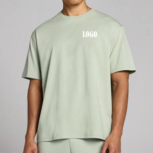 Camiseta gráfica en blanco de peso pesado con cuello grueso de talla grande, camiseta personalizada, Camiseta de algodón lisa de gran tamaño - Product Image 1