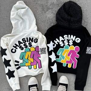 500gsm Custom Logo Hoodie Embroidery Cotton Unisex Pullover <b>3D</b> Blank Cropped Puff Print <b>Hoodies</b> - Product Image 4