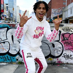 Sudadera con Capucha y Pantalones Deportivos YTS para Hombre, con Estampado Puff, Logotipo Personalizado <span class=keywords><strong>de</strong></span> Fábrica OEM, Conjunto <span class=keywords><strong>de</strong></span> Sudadera y Pantalones Deportivos <span class=keywords><strong>de</strong></span> Algodón - Product Image 4