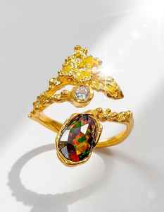 Anillo de Ópalo Negro Fuego, Certificado IGI, Joyería de Boda Diseñada para Uso Romántico, Brillo de Pasión Profunda, Clásico y Atemporal - Product Image 1