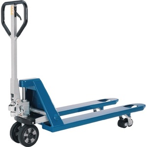 Chariot à palettes, longueur de fourche 1150 mm, capacité de charge 2500 kg, acier bleu ciel (RAL 5015), caoutchouc massif/PUR PFAFF - Product Image 1