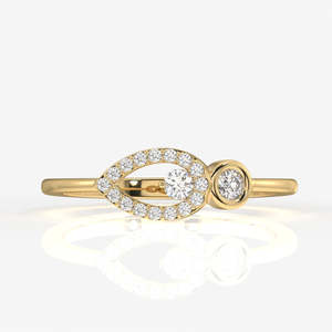 แหวนทอง 9k ประดับเพชรโมอิสซาไนต์ทรงหยดน้ำ สวยหรูและสง่างาม - Product Image 1