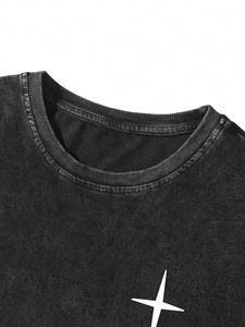 เสื้อยืดซักพิมพ์ลายกรดวินเทจสำหรับผู้ชายผ้าฝ้าย100% นุ่มพิมพ์ดิจิตอลผลิตในปากีสถาน - Product Image 6