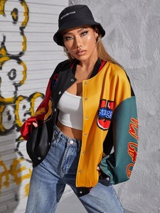 Veste de baseball de haute qualité pour femmes, veste bomber varsity | Veste streetwear en coton rembourrée style Letterman - Product Image 6