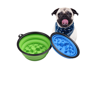 Mangkuk makanan kucing lipat, mangkuk air anjing lipat silikon luar ruangan dapat dilipat 2 dalam 1 - Product Image 2