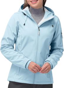 Veste Softshell Femme OEM Populaire Hiver Doublée Polaire Chaude Légère à Capuche Coupe-Vent pour Randonnée Extérieure Logo Personnalisé 2026 - Product Image 3