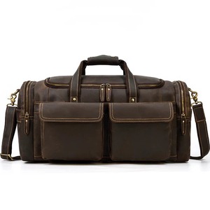 Bolsa de Viaje Grande de Cuero Genuino Ecológico, Portátil, con Cierre de Cremallera, Opciones Personalizadas para Hombres y Mujeres, Venta al Por Mayor - Product Image 1