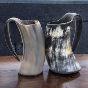 Tasse à bière en corne faite à la main naturelle de qualité supérieure Style animal durable prix attractif tasse à corne à boire Viking pour poli - Product Image 2
