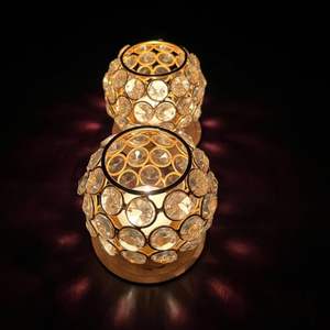 Bougie en cristal faite à la main, porte-bougie votive magnifiquement fabriqué à la main à partir de métal de haute qualité pour la décoration de la maison - Product Image 4