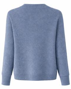<b>Women</b> Steel Blue Wrap Style <b>Knit</b> Sweater Long Sleeve V Neck Soft Casual Winter <b>Top</b> Elegant Ladies Fashion Pullover Daily Wear - Product Image 2