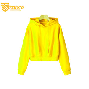 Sudadera con Capucha Informal de Manga Larga para Mujer, de Felpa, Antiencogimiento, 100% Algodón, Top Corto, Sudadera con Capucha para la Temporada de Primavera - Product Image 5