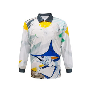 เสื้อโปโลสำหรับใส่ตกปลาของผู้ชายเสื้อเชิ๊ตโปโลพิมพ์ลายแบบกำหนดเองคุณภาพสูงชุดตกปลาผ้าโพลีเอสเตอร์100% - Product Image 1