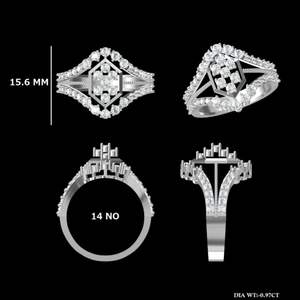 แหวนเพชรทองคำขาว 14 กะรัต วินเทจ สำหรับผู้หญิง แหวนพลอยสวยงามสำหรับงานแต่งงาน งานหมั้น ของขวัญวันครบรอบ หรืองานเลี้ยง - Product Image 2