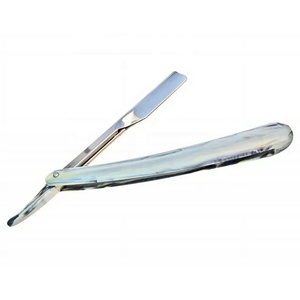 Style pointu: le rasoir de rasage de barbier à bord droit en acier inoxydable-un rasoir de barbier de mise à niveau de beauté colorée par des roches grises - Product Image 2