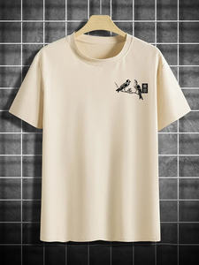 T-shirts d'été à manches courtes pour hommes 100% coton rouge noir ligne design vrac Stock mélange vêtements en balles pour vêtements d'été vêtements d'occasion - Product Image 4