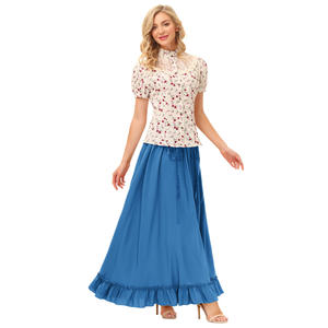 <span class=keywords><strong>กระโปรง</strong></span>ยาวมีระบายสำหรับผู้หญิงกระโปรงยาวแบบย้อนยุคปรับแต่งได้ - Product Image 5