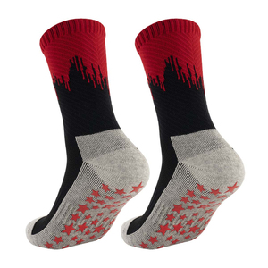 Calcetines de agarre atléticos blancos personalizados para hombres, antideslizantes, con diseño de impresión al aire libre, logotipo, compresión, fútbol, fútbol, estilo tubo - Product Image 2