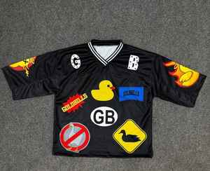 Camiseta extragrande transpirable de ajuste holgado personalizada, camisetas extragrandes de malla con diseños personalizados, ropa de fútbol, camiseta cuadrada de baloncesto y fútbol - Product Image 1