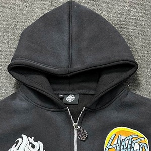 Logo personnalisé 500gsm sweats à capuche zippés Boxy Fit poids lourd impression personnalisée broderie coton fermeture éclair Streetwear sweats à capuche pour hommes - Product Image 3