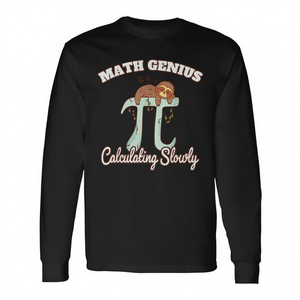 T-shirt à manches longues Math Genius Calculating Slowly Pi Sloth - Product Image 3