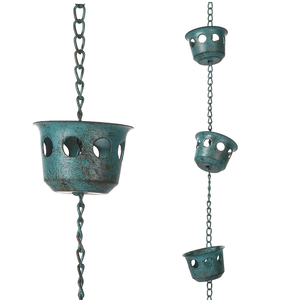 Ornement de jardin élégant personnalisé en cuivre acier inoxydable aluminium pluie chaîne gouttière descente de jardin du fabricant exportateur - Product Image 1