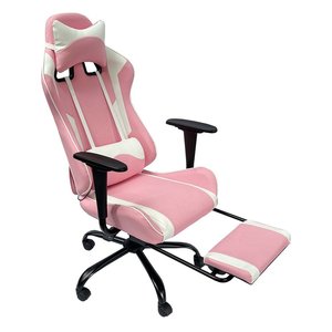 Silla Gaming Rosa GC68020 con Respaldo Reclinable, Reposapiés Elevable, Material de Cuero PU, Nylon y Metal, Funciones Extensibles - Product Image 1