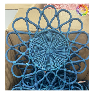 Mantel Individual de ratán de color natural, mantel de mesa redonda tejido a mano para mesa de comedor, manteles individuales de bambú de ratán, natural, bohemio, decoración de pared - Product Image 1