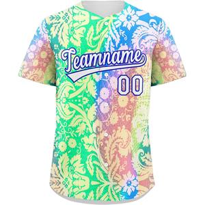 เสื้อเบสบอลทีมกราฟิกระเหิดเสื้อเชิ้ตกระดุมเต็มแบบกำหนดเองระบายอากาศได้อุปกรณ์เล่นซอฟต์บอลผ้าทอลายทแยง - Product Image 6