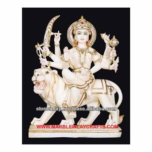 Makrana รูปปั้นหินอ่อนสีขาว Durga Maa - Product Image 1