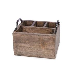 American Style Mango Wood <b>Caddy</b> Customized Design Standing Type Flatware Serving Tableware Wholesale Storage Holders Racks - Product Image 4